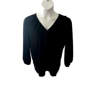 ADRIANNA PAPELL, SIZE XL, BLACK, LONG SLEEVE TOP